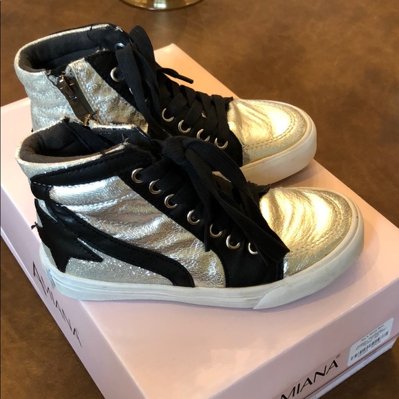 girls silver high tops
